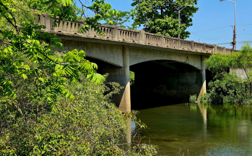An image of the Davis Avenue Bridge in Elkins, West Virginia