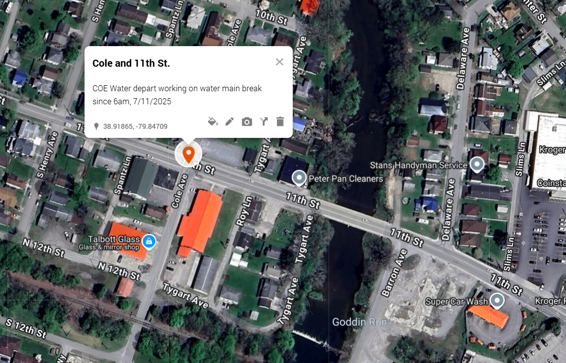 Photo showing map of area